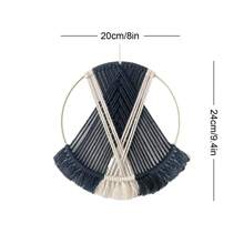 1 szt. ręcznie robiona makrama ścienna, boho styl minimalistyczny okrągły gobelin ścienny