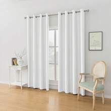 Ystyle Curtains Set Of 2, Thermal Curtain Cold Protection, Outdoor Curtain Weatherproof With Eyelets, Blackout Curtain, Opaque Curtains, Curtains Living Room, Thermal Curtain Heat Protection - 白色 - 查看 2