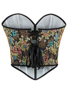 Top de corset vintage sans bretelles pour femmes, gaine de taille avec baleines pour modeler le corps, top bustier court sexy, top pour sortir - Multicolore - Voir 4