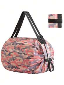 Bolsa de compras plegable y reutilizable de moda para mujeres, bolsa de tela portátil y plegable, bolsa de almacenamiento para compras de supermercado, útiles escolares y accesorios escolares