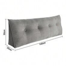 Coussin de Lecture pour lit et canapé, Coussin de Dossier Gris, Coussin Triangulaire, Coussin Lombaire pour Le lit, Gros Coussin de tête de lit, Avec Housse Lavable, 120cm / 140cm / 160cm / 180cm / 200cm