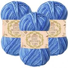 3 Bundles 5-Ply Gradient Color Acrylic & Wool Blended Yarn, Suitable For DIY Crochet And Knitting Sweaters, Scarves, Hats, 50g*3