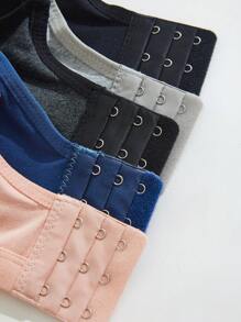 5PCS Lady's Comfortable Sleep Multicolour Wireless Soft Cup Solid Underwear Lingerie Bra - Multicolor - View 7