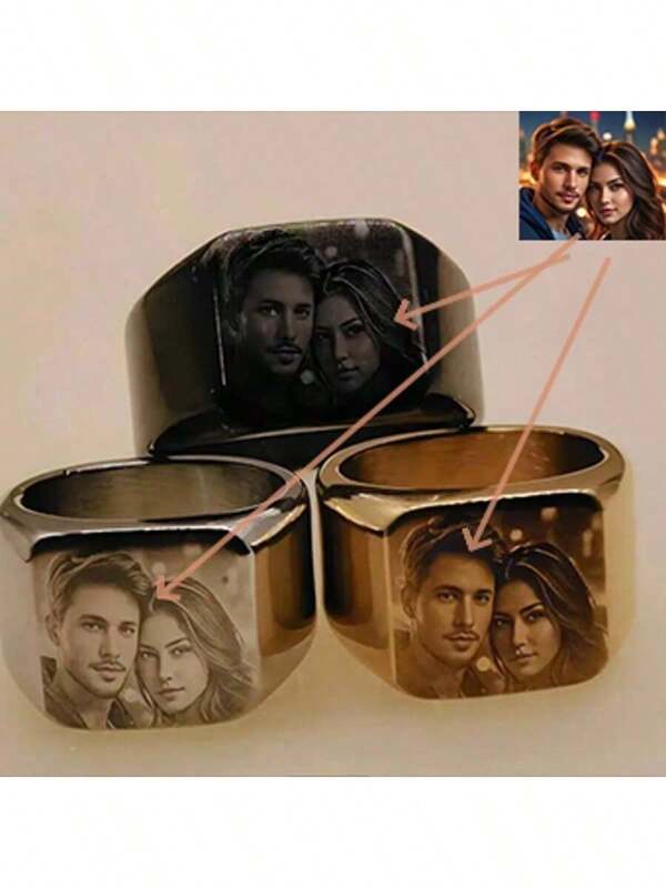 [La mejor opción Anillo de acero inoxidable] Banda de acero inoxidable, diseño personalizado, anillos de amantes y de boda, la mejor opción para amigos y padres