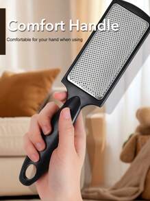 ANDVICTORY 1 件装足部清洁器脚锉脚锉硬皮老茧去除器不锈钢脚磨器足部护理修脚工具 - 黑色 - 查看 5