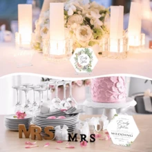 10pcs Acrylic Transparent Blank Wedding Hexagon Table Cards DIY Wedding Guest Birthday Party Seating Card - Multicolor - View 8