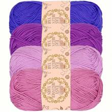 4pcs Soft Acrylic Yarn Skeins - 100% Acrylic, Fluffy & Soft, Suitable For Beginner Crochet Projects - Great For Hats, Gloves, Clothing, Blankets - Multi Colors (Beige, Cream, Yellow), Crochet Yarn