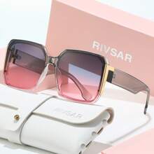 RIVSAR Women's Oversized Gradient Color Sunglasses, Outdoor Riding Driving Stylish Party Travel Gift Box Glasses For Summer Beach Vacation,Outdoor,Travel - Multicolor - View 1