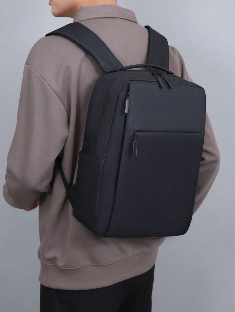 Men's Casual Large Capacity Backpack, Lightweight Travel Computer Bag Laptop Bag Gift - Black - View 1