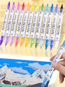 GuangNa 60/120/168color 8106 Acrylic Marker, Creative Double Head + Bicolor Design Painting Watercolor Paint Pen For Ceramic Markers, Artwork Coloring Highlighters, Wall & Painting Essential Graffiti Pen Back To School - Multicolor - View 8