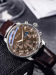 1 pezzo Orologio da polso business da uomo, orologi da uomo di lusso dei migliori marchi, orologio da uomo al quarzo sportivo, regalo con cinturino in pelle sintetica - Orologio casual elegante e confortevole