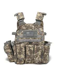 Multi-Accessories Bag + 3-In-1 Equipment Bag Hunting Vest, Gift US Flag, Made Of Waterproof, Abrasion-Resistant, Tear-Resistant Material, Training Vest Suitable For Hunting, Training, Outdoor Survival And Various Outdoor Scenarios