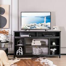 Homasis 58'' TV Stand Entertainment Console Center W/ Adjustable Open Shelves Up To 65''