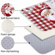 4pcs Christmas Grandpa Curtain Shower Curtain Decoration, Beautiful Housewarming Gift Modern Home Decoration, Waterproof Shower Curtain And Toilet Floor Mat Three Pieces Set With 12 Shower Curtain Hooks Home Bathroom Decor Fall Decor Bathroom Accessories Back To School