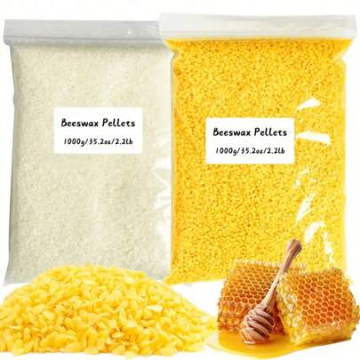 500g/1000g Synthetic Beeswax Pellets - Multi-Filtered Wax, Suitable For DIY And Candle Making - Ideal As Gifts And Home Decor (Yellow/White Available) - Handmade, Suitable For Back To School, Valentine's Day And Other Holidays, Can Also Be Used To Make Scented Candles