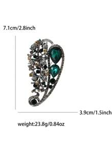 Spilla vintage a forma di foglia traforata e con strass, accessori per abiti da donna, spilla per vestiti, per feste, banchetti e regali