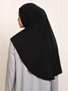 1pc Women's Solid Color Elastic Chin Cover Headscarf, Can Be Used As Robe, Headscarf, Veil, Suitable For Daily Wear, Breathable And Comfortable, Can Be Used As Lining For Headscarf Or Veil. - Solid Color - View 6