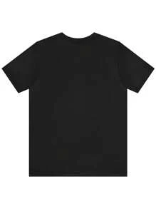 Camiseta Casual de Algodón para Hombre - Manga Corta, Cuello Redondo con Diseño Gráfico Único, Impresión de Silueta Abstracta en Negro y Beige, Ligera y Transpirable para Salidas de Verano y Deportes, Comodidad Diaria| Camiseta Gráfica Moderna| Textura suave - Negro - Ver 4
