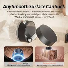 Soporte magnético de vacío de doble cara, giro de 360° sin usar las manos para ver videos y navegación, fácil de instalar con una sola mano