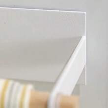 1pc Japanese Refrigerator Side Magnetic Towel Rack, No-Drill Hanging Storage Organizer For Kitchen - White - View 5