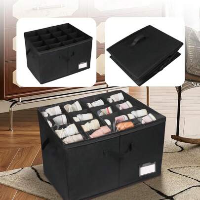 Shoe Storage Box For Closet Foldable Shoe Storage Organiser Containers With Clear Lid And Reinforced Handles – Fits 16-Pair Slippers Space-Saving Shoe Organiser Bin For Closet (Gery)