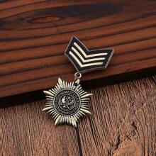 复古翻领别针十字徽章胸针，男士经典西装配饰 - 彩色 - 查看 5