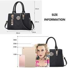 PORT&LOTUS Womens Top-Handle Leather Handbags Totes Purses For Women Satchel Shoulder Bag For Ladies Bags For Women With Zipper Closure Women's Handbags With Exquisite Handing Ornament And Hardware Accessories Stylish Bags For Ladies With Zipper Compartment And Inner Pocket Anti-Theft Back Zipper Pocket Black Khaki Gray Red Pink 5 Colors Choice Elegant Bag Perfect Giffts For New Year's Day Valentine's Day Halloween Christmas Day Mother's Day Birthday Versatile Tote Bag For Various Scenarios Work Meeting Shopping Traveling Purses For Fasionable Style - 黑色 - 查看 6