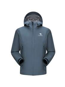 CAMEL CROWN Men's Outdoor Jacket, Single Layer Hard Shell Jacket, Professional Pressing Rubber Waterproof Windproof Outdoor Hiking Mountaineering Clothing Jacket - Dark Blue - View 1