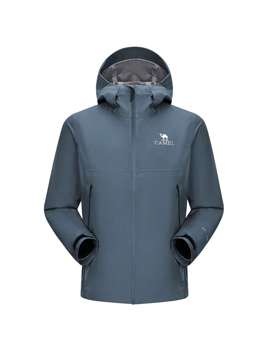 CAMEL CROWN Men's Outdoor Jacket, Single Layer Hard Shell Jacket, Professional Pressing Rubber Waterproof Windproof Outdoor Hiking Mountaineering Clothing Jacket - Dark Blue - View 1