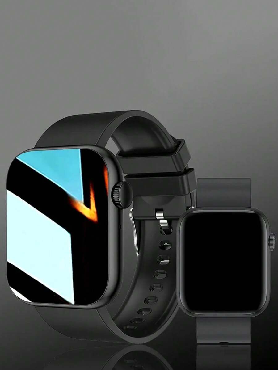 Reloj inteligente con pantalla táctil HD de 2,01", con llamadas y mensajes, conexión inalámbrica, correa de silicona, diseño cuadrado de moda, compatible con Android e iOS, batería grande de 200mAh