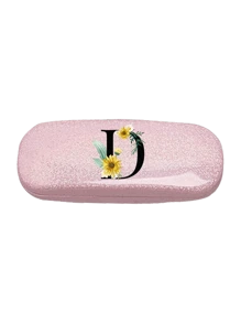 1pc Y2k Style Glitter Star Glasses Case With Daisy Flower Black Letter A-Z Pattern, Novel, Stylish And Simple Design, Convenient And Portable, With Waterproof And Dustproof Function (Small Size, Made Of Plastic Material). Initial Glasses Case