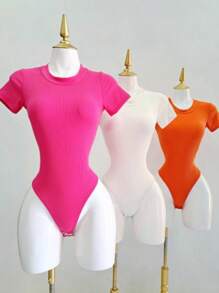 Body manga corta, se ajusta perfectamente al cuerpo. - Blanco - Ver 2