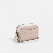 Coach Jamie 22 Double C Monogram Zipper Closure Leather Camera Bag Shoulder Messenger Bag Small Women's Sand Yellow And White - Sand Yellow and White - View 4