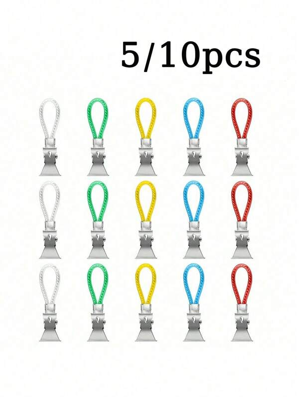 5/10/15/20pcs Towel Clips, Kitchen Towel Clips, Tea Towel Clips With Ring Shape Fabric Hook, Hanger, Suitable For Home Kitchen, Bathroom Cabinet, Hanging Towels, Random Colors!