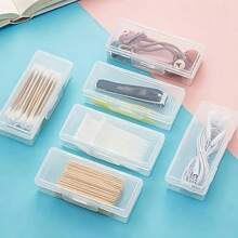 1pc Portable Small Storage Box Made Of Plastic, Designed For Organizing Swabs, Jewelry, Hairpins, And Pills, Featuring A Lid For Multifunctional Use At Home And During Travel.