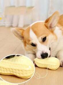 1pc Pet Dog Cat Peanut Squeak Toy, Corn Chew Toy, Boredom Relief & Teeth Grinding Toy For Small Dogs Like Corgi, Poodle, Chihuahua