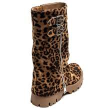 Tall Soft-Handle Bottle With Decorative Zipper And Snap Closure, Sturdy Recessed Bottom - Leopard Print/7656A-1 - View 7