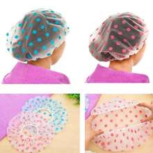 Set de 3 gorros de baño ajustables con estampado, impermeables, a prueba de aceite y polvo, reutilizables con correa elástica, adecuados para decoración del baño en el hogar de mujeres