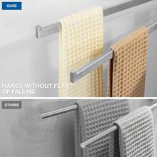 Towel Holder, Double Swivel Towel Rail, Bath Towel Holder, 40 Cm Stainless Steel Double Towel Holder, Bathroom Towel Stand Black