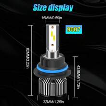 Roadsun 2pcs 9005/HB3 H11 H7 H1 H4 H13 9006/HB4 9007 LED Bulbs Combo Super Bright Cool White Plug And Play Replacement Bulb With Fan High Power Car LED Headlights