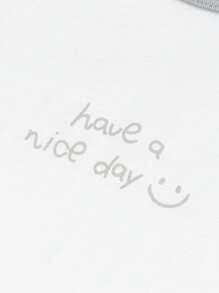 Balabala Tween Boy Spring/Summer Letter Print Contrast Raglan Sleeve Top And Striped Pants Casual Pajama Set - Gray Tone - View 6