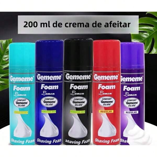 Frasco grande de 200ml de crema de afeitar de espuma de afeitar para hombre que suaviza la espuma de la barba. Aroma a limón