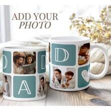 One Piece 11oz Custom Dad/Mom Photo Mugs, Mugs With Different Color, Custom Gift Collage Sentimental Keepsake Ceramic, Father/Mother Birthday Present Customizable Text Coffee Cup, Funny Boyfriend Gift, Personalized Photo Mug - Multicolor - View 2
