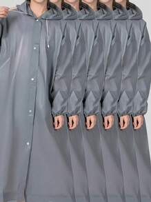 1/2 件男式女式纯色防水长袖连帽雨衣，防风、防水、快干，非常适合骑行和户外探险，可折叠、便携，适合户外徒步旅行钓鱼登山，适合骑行和户外探险 - 可折叠、便携、加厚设计 - 休闲风格旅行配件