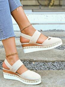 Baskets de sport casual à compensées pour femmes, convenant pour un port casual quotidien, augmentation de la hauteur - Beige - Voir 5