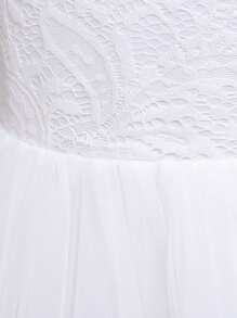 Váy phù dâu cho bé gái tuổi mới lớn, váy cưới màu trắng, váy công chúa, váy dạ hội cho bé gái, tiệc sinh nhật, váy dạ hội biểu diễn piano - trắng - Xem 8