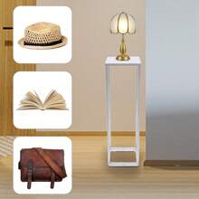 Miumaeov Modern Silver  Flower Stand - Multi-Tier Rectangular Plant Display Shelf For Weddings/Home Decor - 5kg Capacity - Free Standing (26x26x100cm) - 1 - View 9