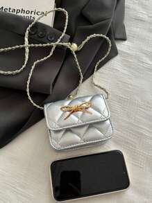 Fashionable Structured Mini Shoulder Bag, Girls' Crossbody Purse For & Coins - A - View 4