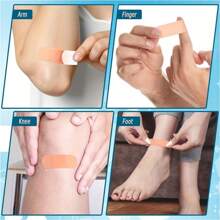 360/160/100/60片装不同尺寸手指绷带混合套装，快速止血温和伤口护理组合，防水透气急救胶带，适用于身体各部位，可用于擦伤、水泡、角色扮演、万圣节等场合。 - 杏色 - 查看 9