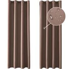Ystyle Curtains Set Of 2, Thermal Curtain Cold Protection, Outdoor Curtain Weatherproof With Eyelets, Blackout Curtain, Opaque Curtains, Curtains Living Room, Thermal Curtain Heat Protection - 酒紅色 - 查看 1